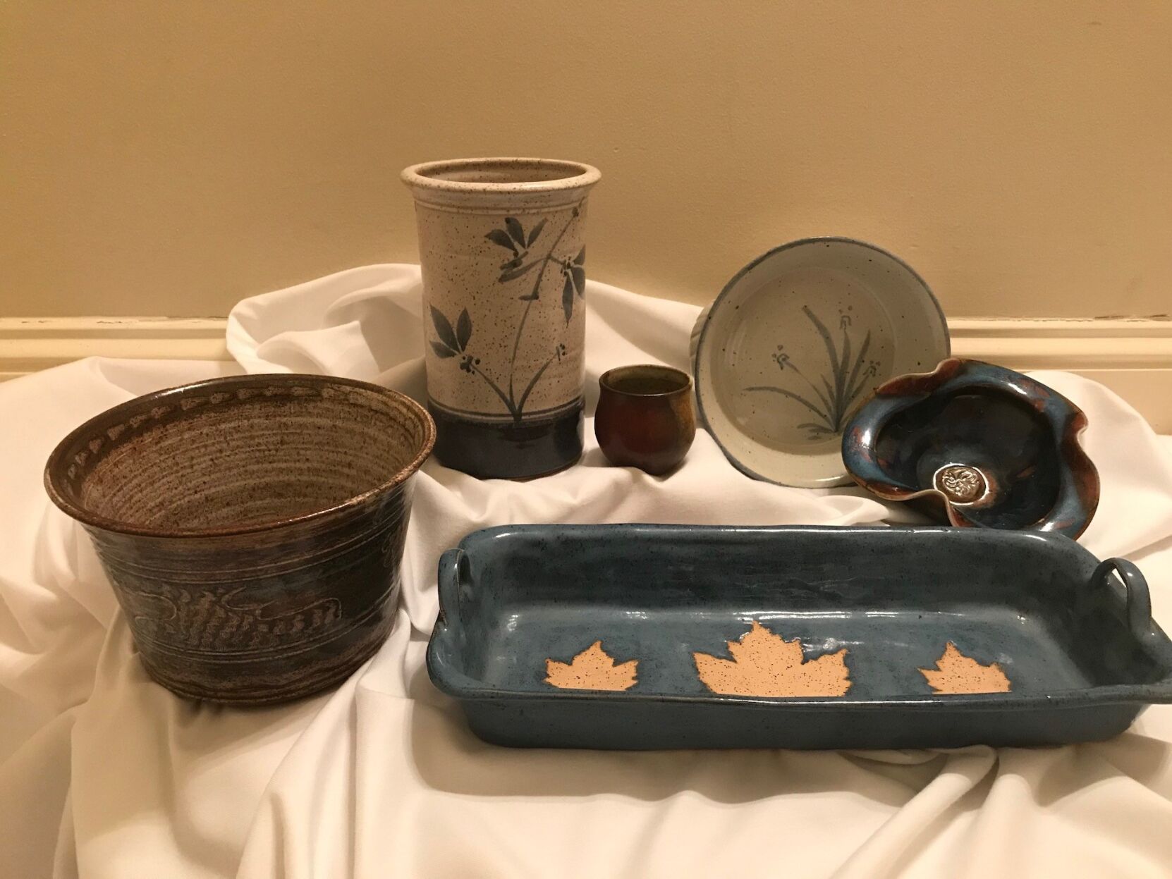 Gorgeous pottery is offered for sale at the event.